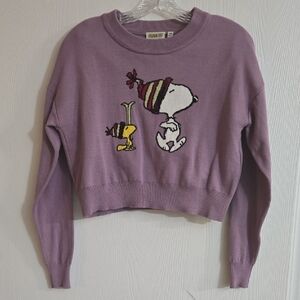 Peanuts Lavender Snoopy & Woodstock Sweater